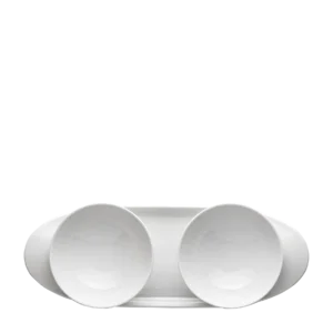 Loop White - Double Bowl with Tray