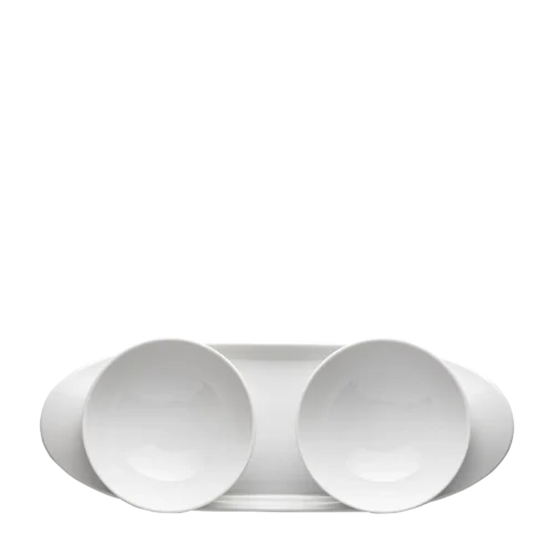Loop White - Double Bowl with Tray