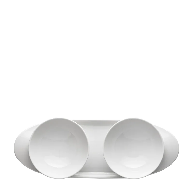 Loop White - Double Bowl with Tray
