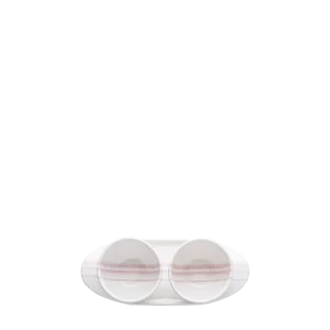 Loop Pink Line - Double Bowl with Tray