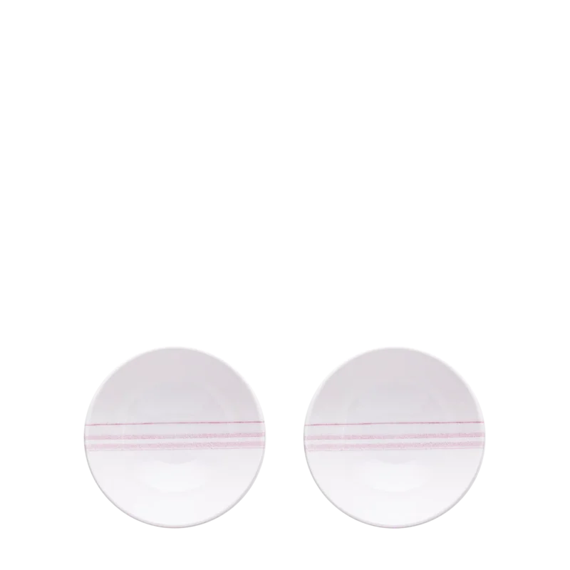 Loop Pink Line - Double Bowl with Tray