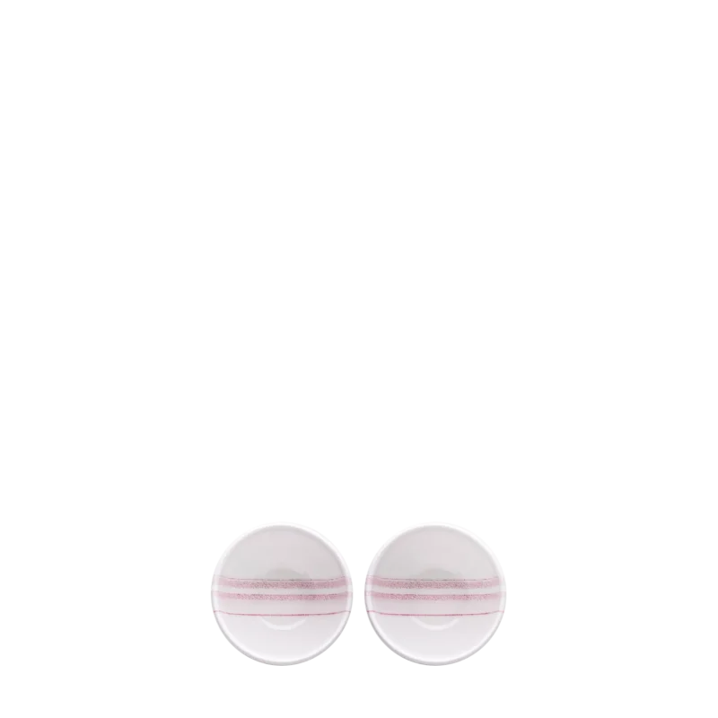 Loop Pink Line - Double Bowl with Tray